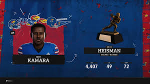 Heisman winner card showing award winner and stats
